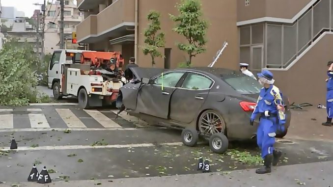 Maserati robado con el que el colombiano se accidentó (TBS)