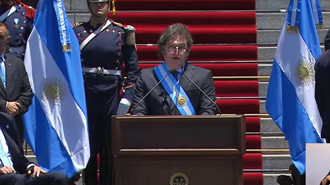 Javier Milei, primer discurso como presidente de Argentina