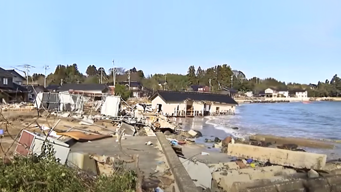 Pueblo de Shinomaru arrasado tsunami
