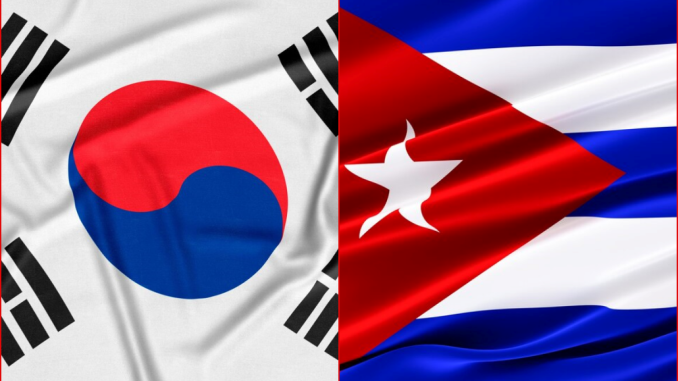 Banderas Corea del Sur y Cuba