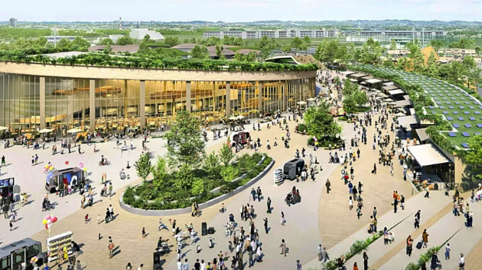 Así sería la entrada del futuro Kamiseya Park en Yojohama. Estará listo en 2031. (Municipio de Yokohama)