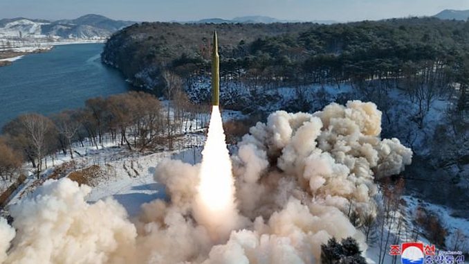 Misil disparado por Corea del Norte en enero pasado