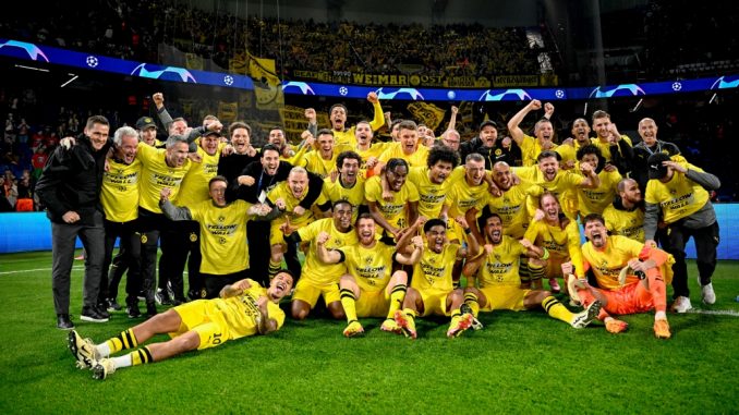 Borussia Dortmund celebra así en el Parque de los Príncipes