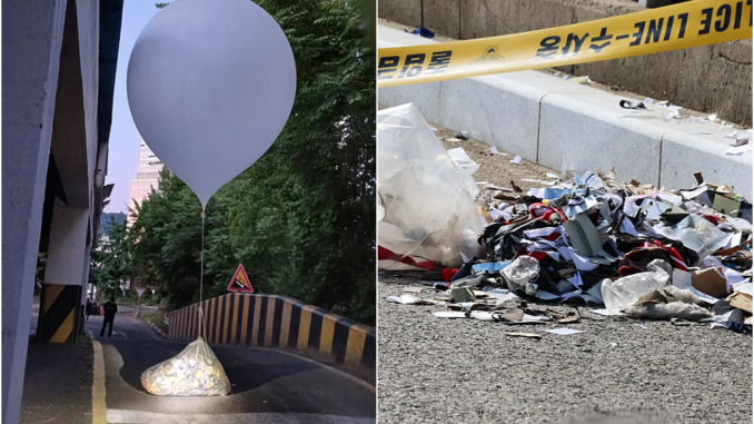 Globo con basura enviado desde Corea del Norte 3