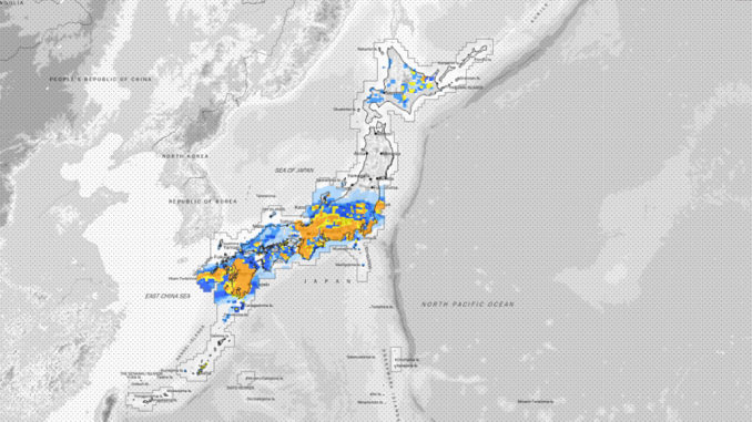 Prevision de lluvias en Japón