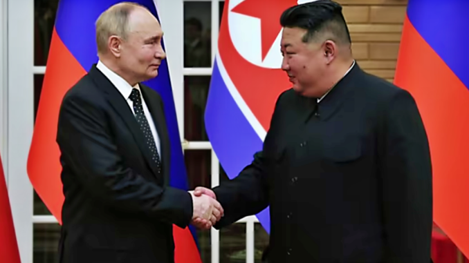 Putin y Kim Jong Un en Pyongyang
