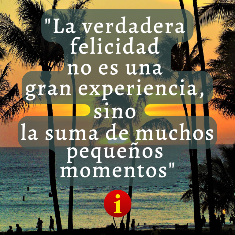 "La verdadera felicidad no es una gran experiencia, sino la suma de ...