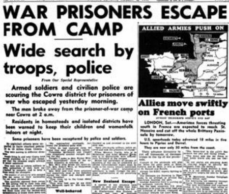 Publicación de la época reportando el escape japonés (Australian War Memorial)