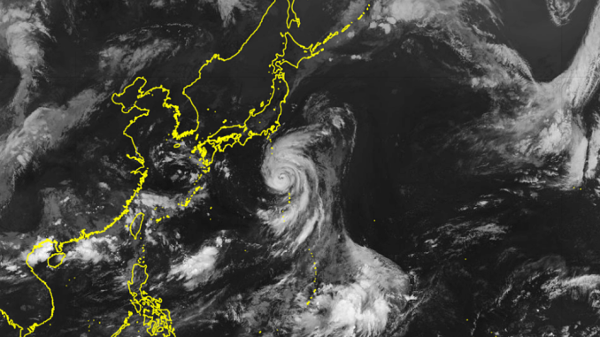 Satélite Himawari capta al Tifón Nº7 a las 9.00 horas de hoy