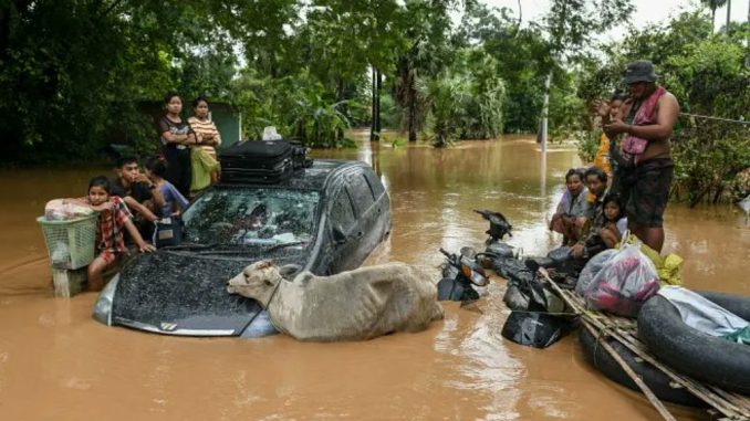 Terribles inundaciones en Myanmar