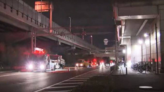 Osaka Chuo Kanjosen, lugar donde ocurrió el múltiple choque (FNN)