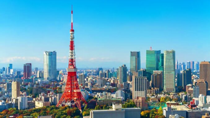Ciudad de Tokio con imagen de la torre
