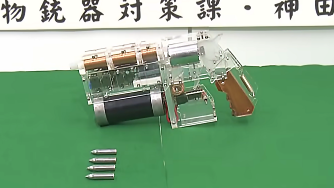 Pistola casera construida por un japonés en Tochigi. Fue detenido.