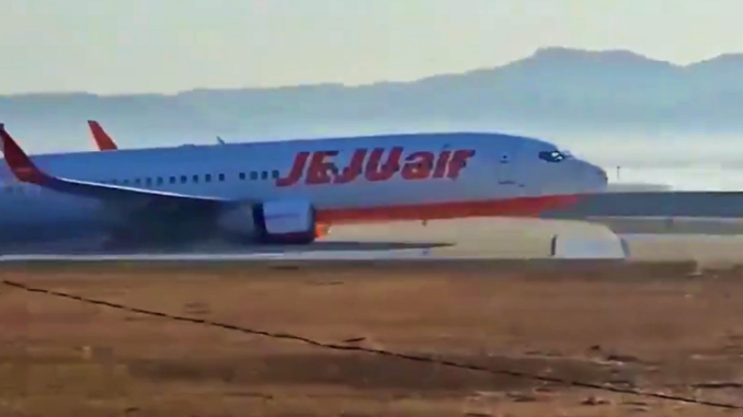 Avión de JEJU Air en el momento del accidente en Corea del Sur