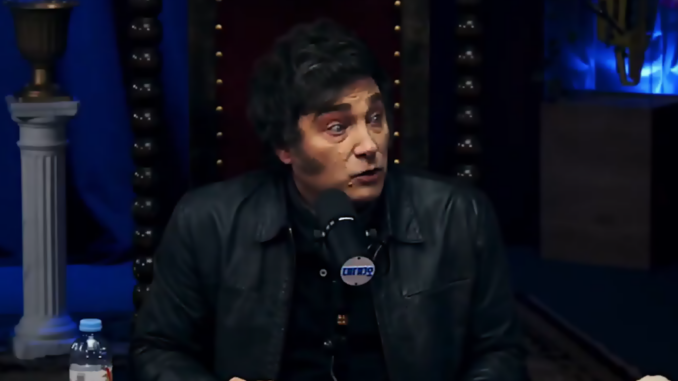El presidente Javier Milei en una entrevista en red social