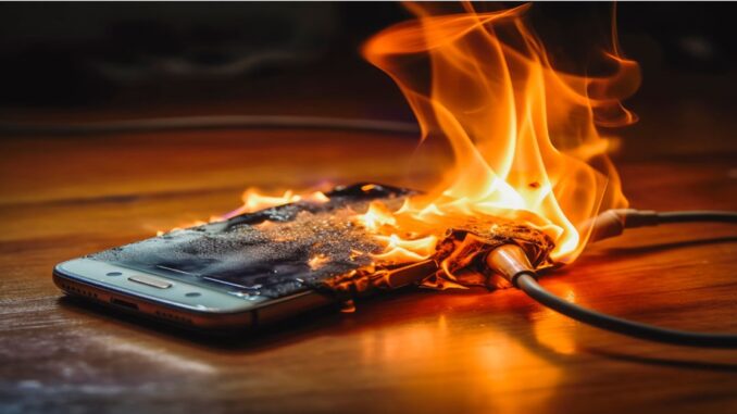 Incendio de un teléfono (imagen representativa)
