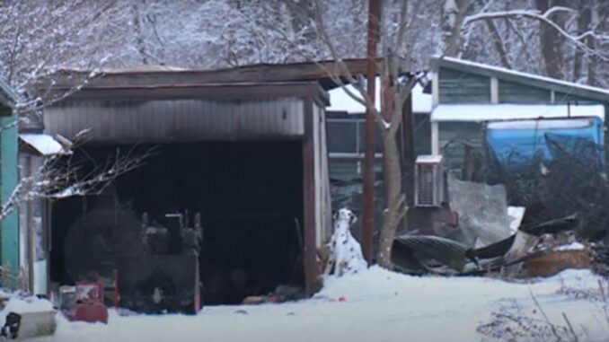 Lugar del incendio en Chitose, Hokkaido