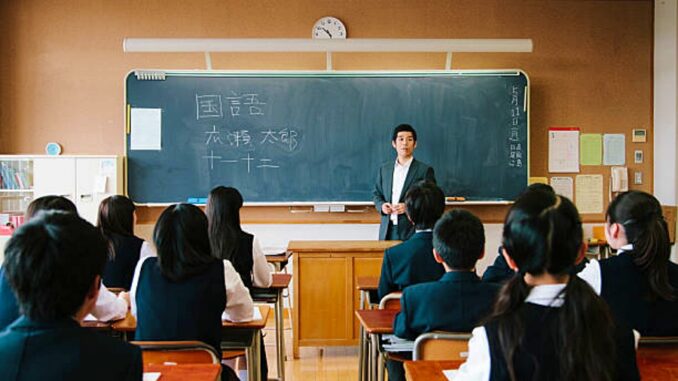 Clases en una escuela secundaria en Japón