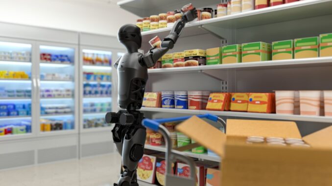 PUDU D9, como dependiente de una tienda, Una acción posible