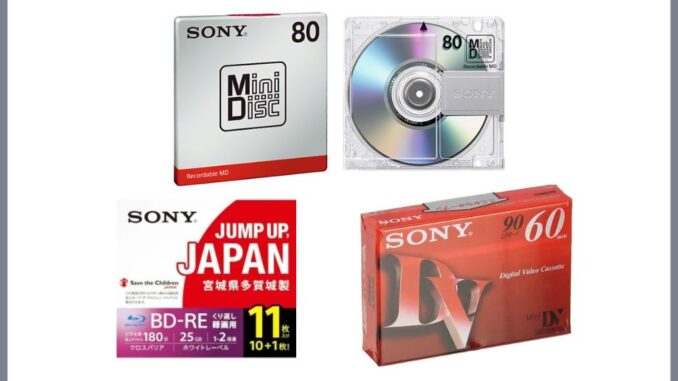 Blu-ray, MiniDisc y MiniDV, formatos icónicos de Sony cuya producción finalizará en febrero