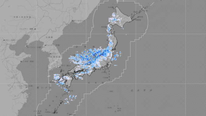 Fuertes nevadas frente al Mar de Japón (Instituto Geofísico de Japón)