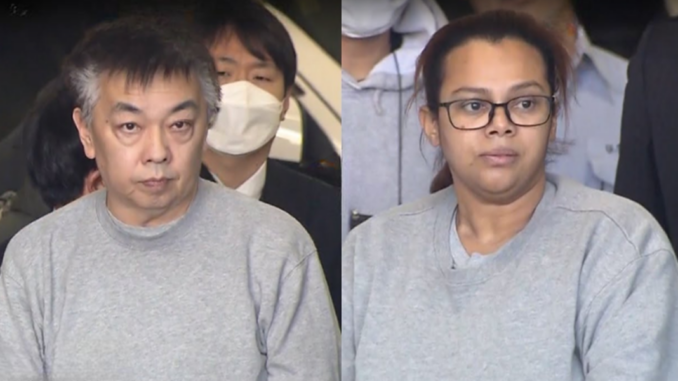 Brasileños arrestados por robo de Land Cruiser.Marcelo Mitsuharu Tamura y Leiliane Kamara Furuya Yamane (FNN)