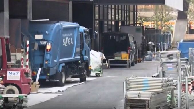 Sitio de construcción en Minato, Tokio. Lugar del incidente (NNN)