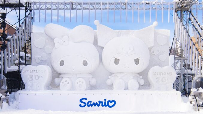 My Melody y Kuromi en el Sapporo Yuki Matsuri