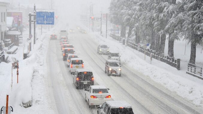 Nevada en una carretera en Niigata (Archivo)