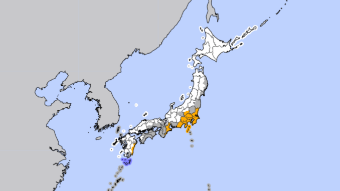 Nevadas para este 4 de febrero frente al Mar de Japón