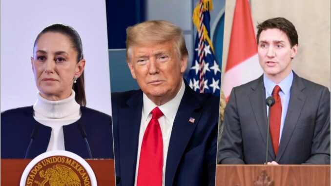 Sheinbaum, Trump y Trudeau