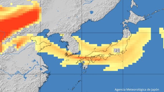 Arena amarilla (Agencia Meteorológica de Japón)