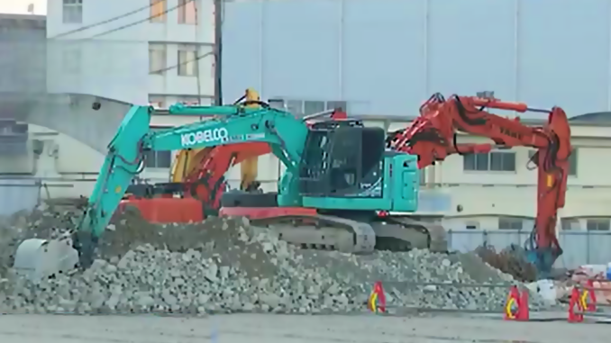 Excavadora en Fukuoka