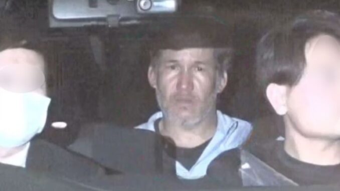 El brasileño Sidnei Tokio Miyakawa, de 49 años, al momento de su detención. (UTY)