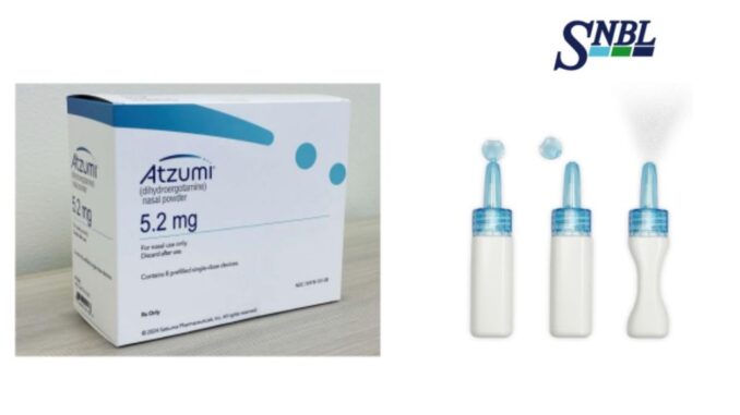 El medicamento nasal en polvo Atzumi, creado por la farmacéutica Shin Nippon Biomedical Laboratories (SNBL), con sede en Kagoshima.
