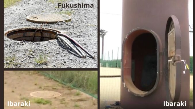 Lugares en Ibaraki y Fukushima donde se registraron robos de cable de cobre.