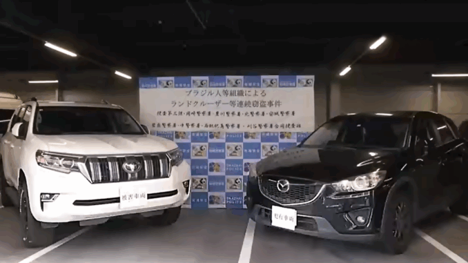 Carros robados por el grupo de brasileños en Aichi