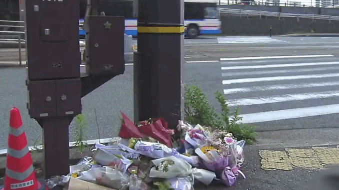 Esquina en la ciudad de Kumamoto donde ocurrió el accidente
