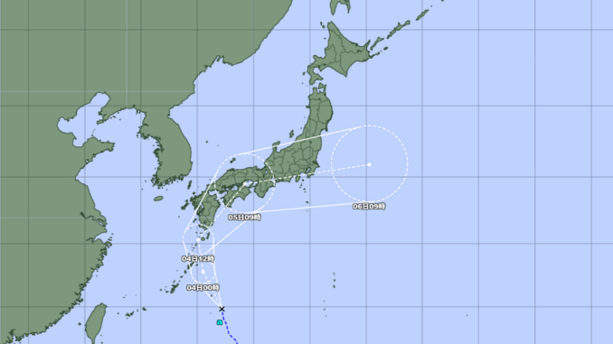Información de la JMA a las 12.00 horas
